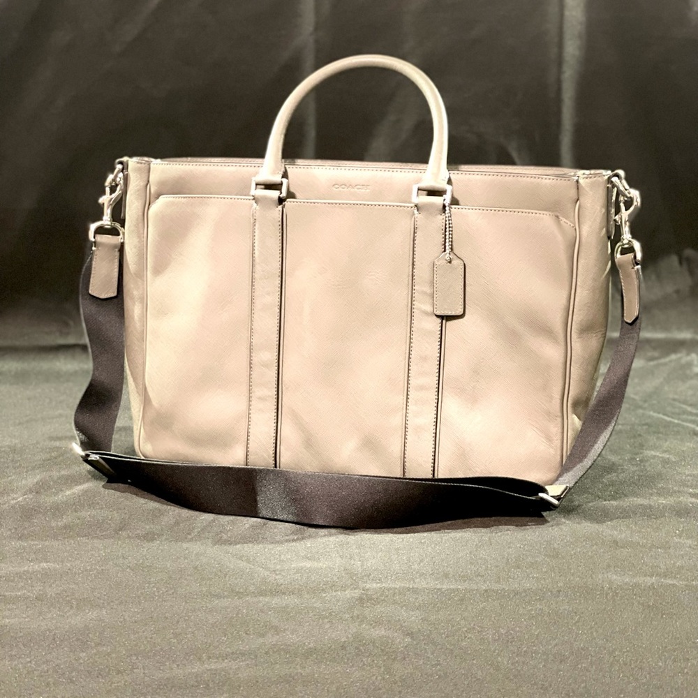 Coach Grey leather laptop/briefcase bag